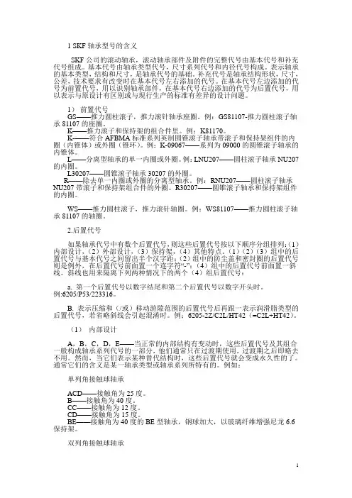 SKF轴承型号的含义