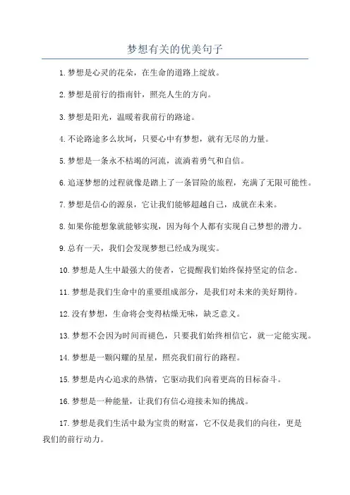 梦想有关的优美句子