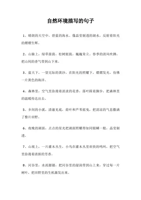 自然环境描写的句子