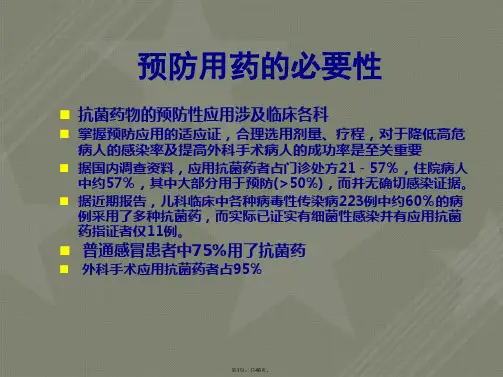 复旦大学附属华山医院抗生素研究所-课件-抗菌药物的预防应用(版)
