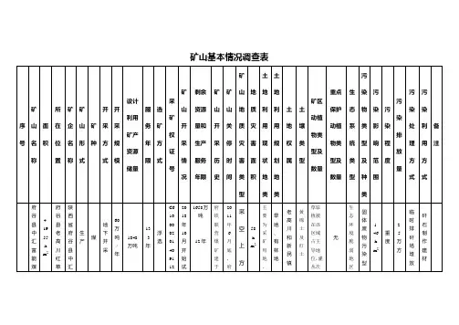 矿山基本情况调查表国土 (2)