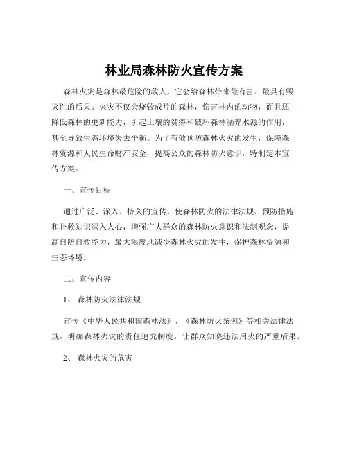 林业局森林防火宣传方案