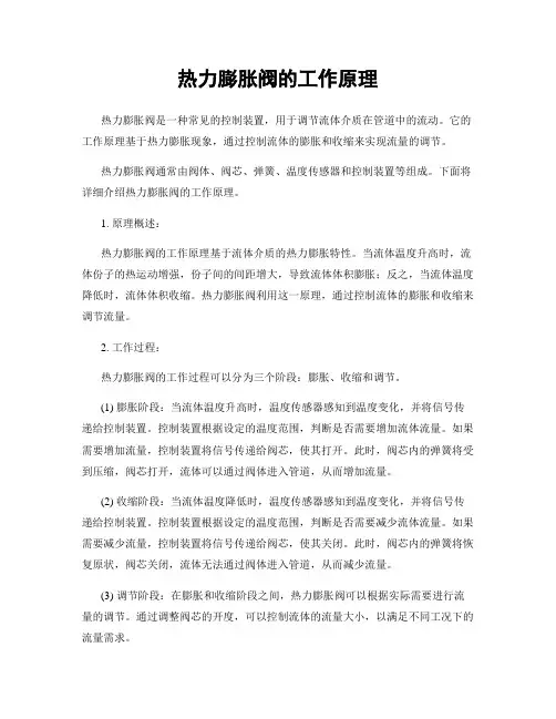 热力膨胀阀的工作原理