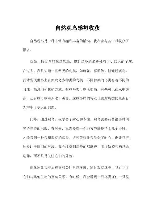自然观鸟感想收获