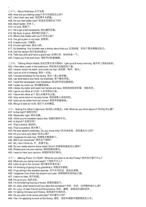 出国人员英语日常用语900句（5）