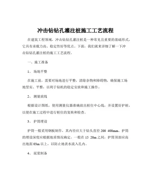 冲击钻钻孔灌注桩施工工艺流程