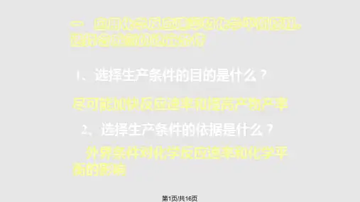 高二化学合成氨工业PPT课件