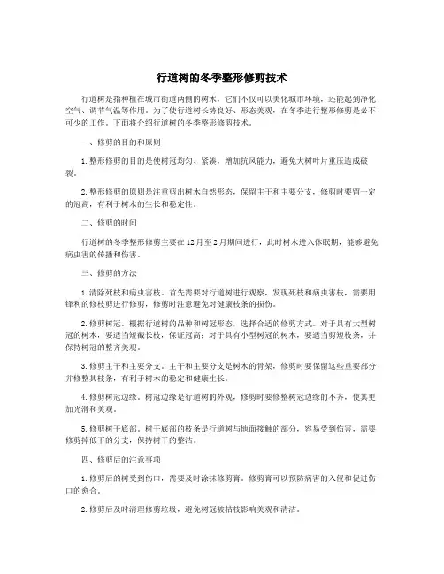 行道树的冬季整形修剪技术