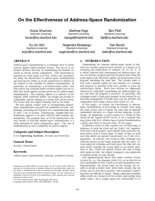 On the effectiveness of address-space randomization