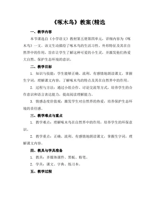 《啄木鸟》教案(精选