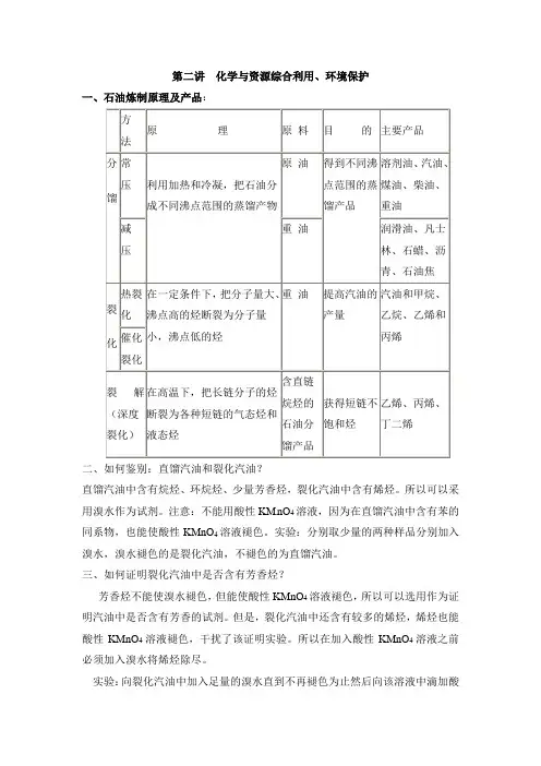 人教版高中化学必修2-4.2《化学与资源综合利用__环境保护》重难点剖析