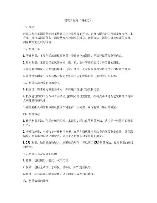 建筑工程施工测量方案