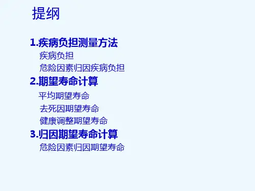 疾病负担与期望寿命计算