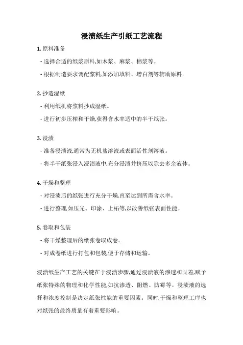 浸渍纸生产引纸工艺流程