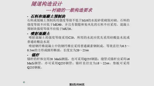 隧道构造设计衬砌形式