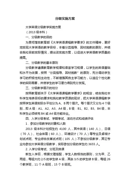 分级实施方案