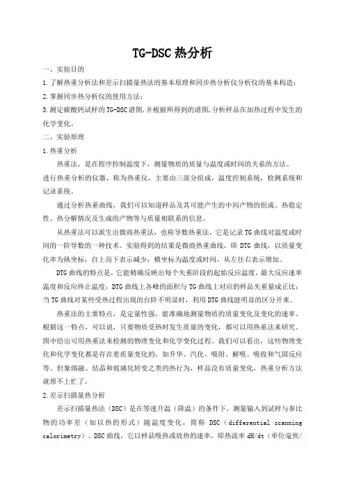 TG-DSC热分析