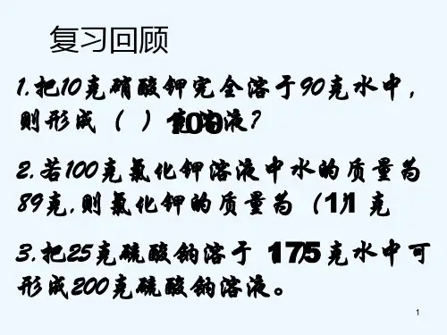 溶液组成的定量表示-PPT课件