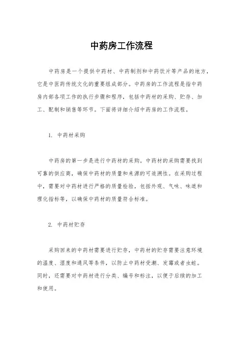 中药房工作流程