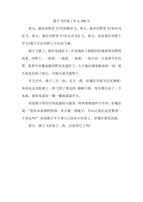 燕子飞回来了作文400字