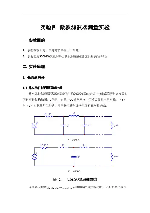 射频ADS微波HFSS相关 微波实验四 微波滤波器