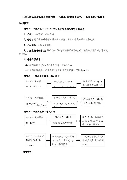 一次函数和代数综合(含答案)