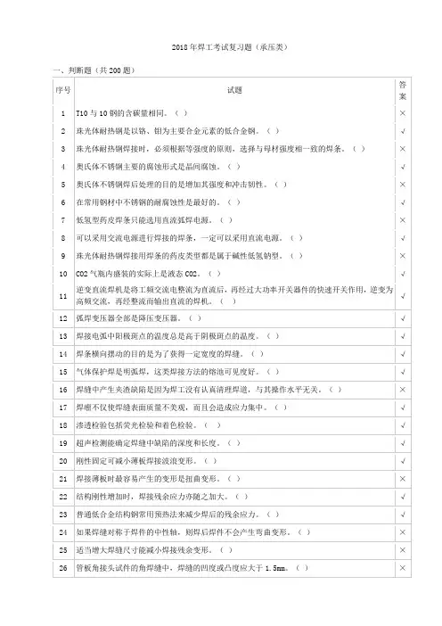 2018复习题(承压)
