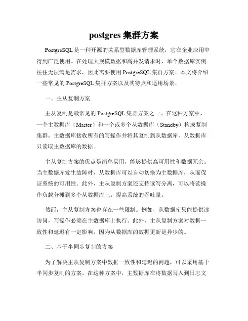 postgres 集群方案
