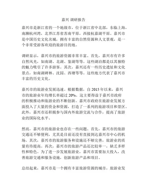 嘉兴 调研报告