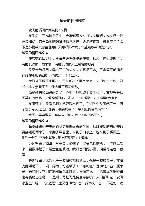 秋天的稻田作文