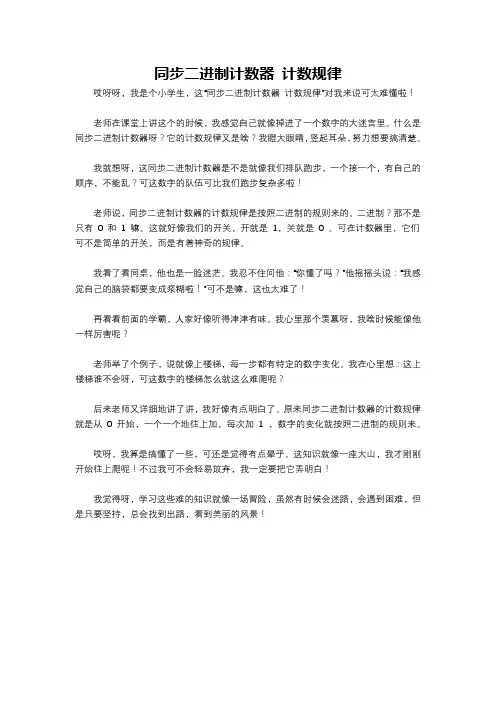 同步二进制计数器 计数规律