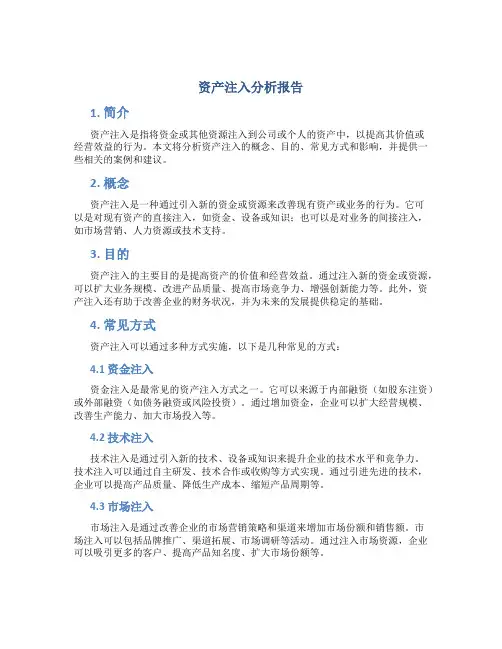 资产注入分析报告
