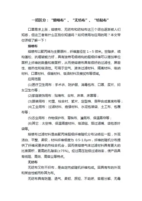 一招区分：“熔喷布”、“无纺布”、“纺粘布”