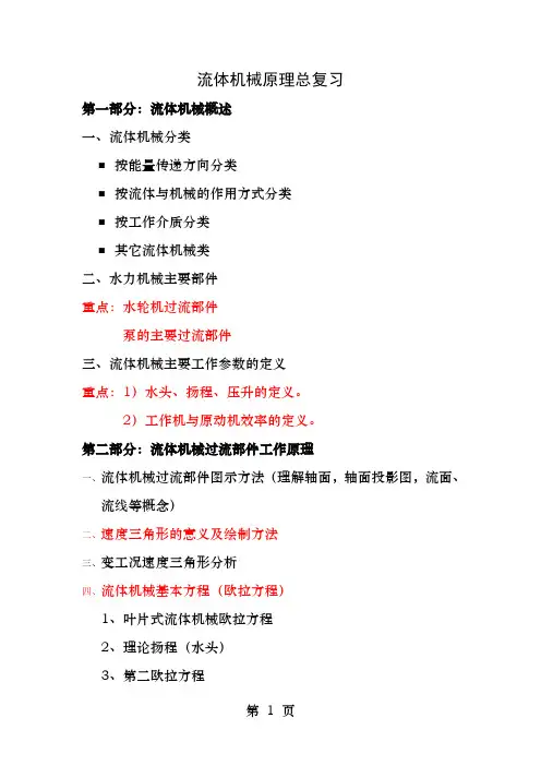 流体机械原理总复习