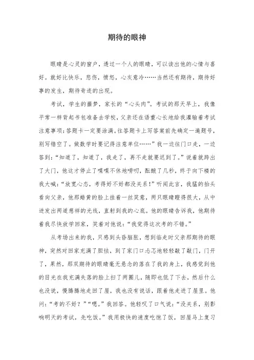 期待的眼神作文初二600字