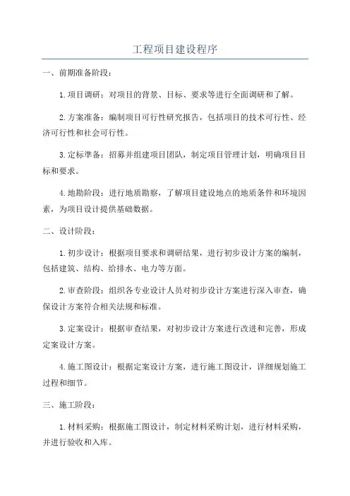 工程项目建设程序
