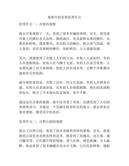 观察中的发现优秀作文