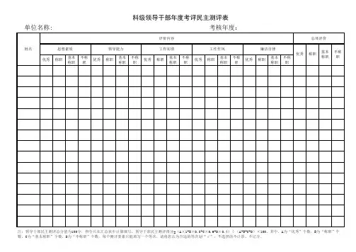 领导干部测评表