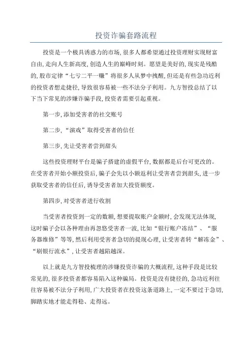 投资诈骗套路流程