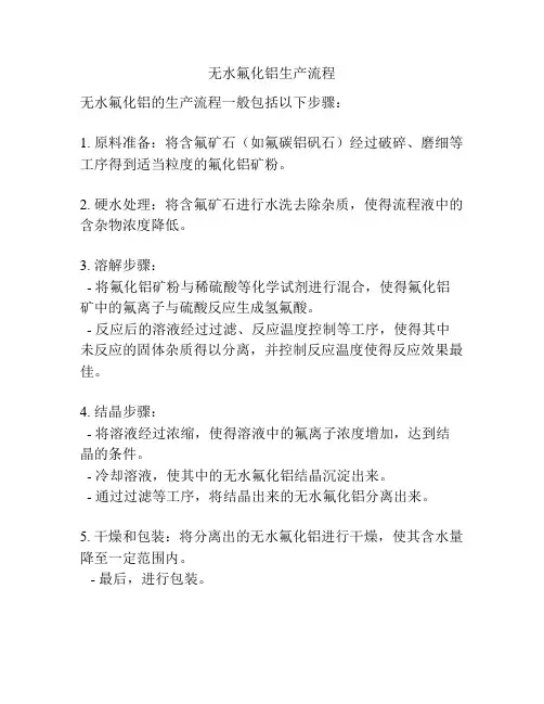 无水氟化铝生产流程