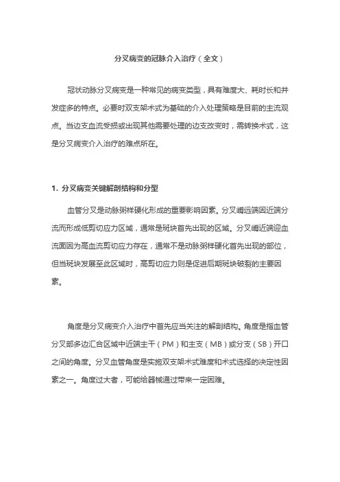 分叉病变的冠脉介入治疗(全文)