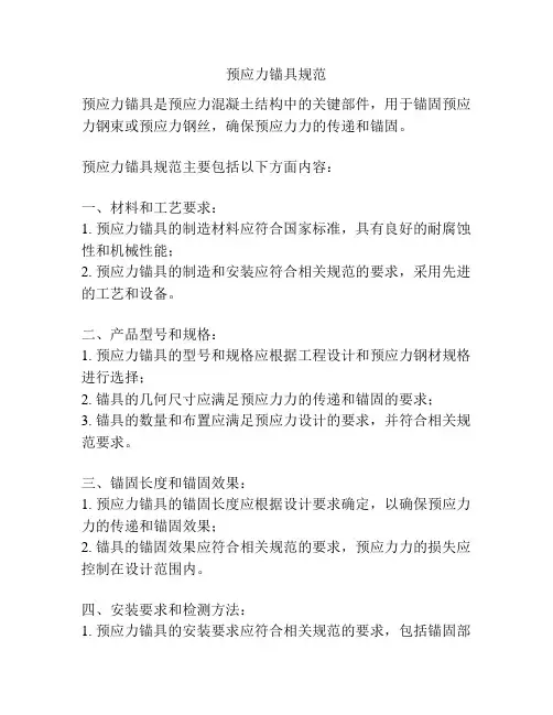 预应力锚具规范
