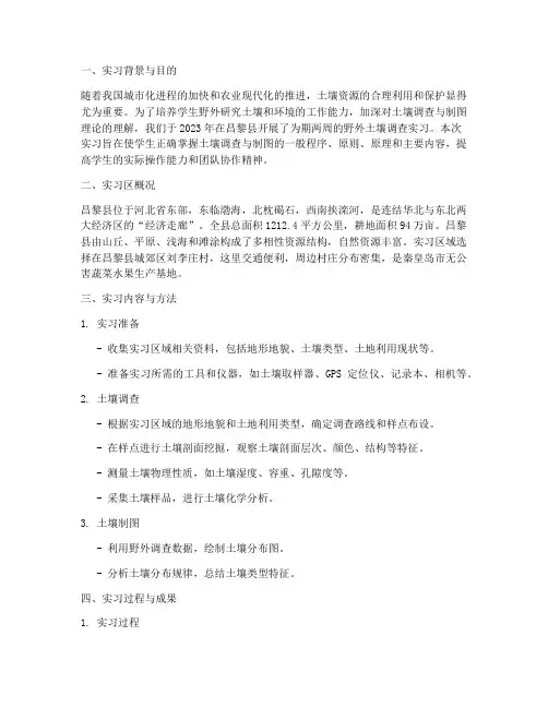 野外土壤调查实习报告
