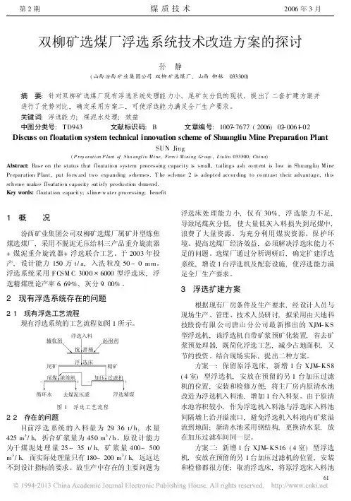 双柳矿选煤厂浮选系统技术改造方案的探讨_孙静