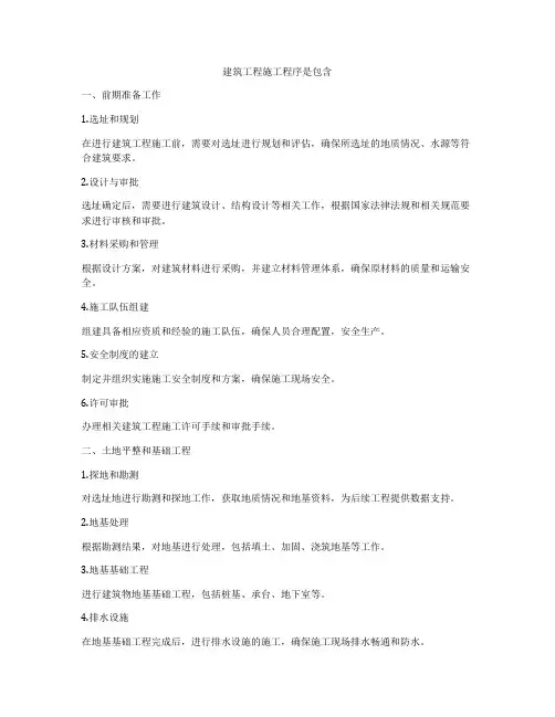 建筑工程施工程序是包含