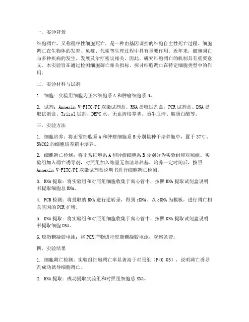 细胞凋亡实验报告
