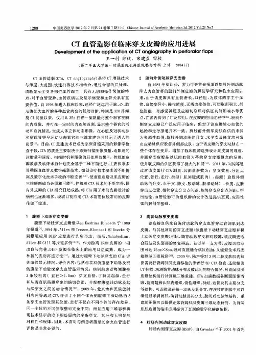 CT血管造影在临床穿支皮瓣的应用进展