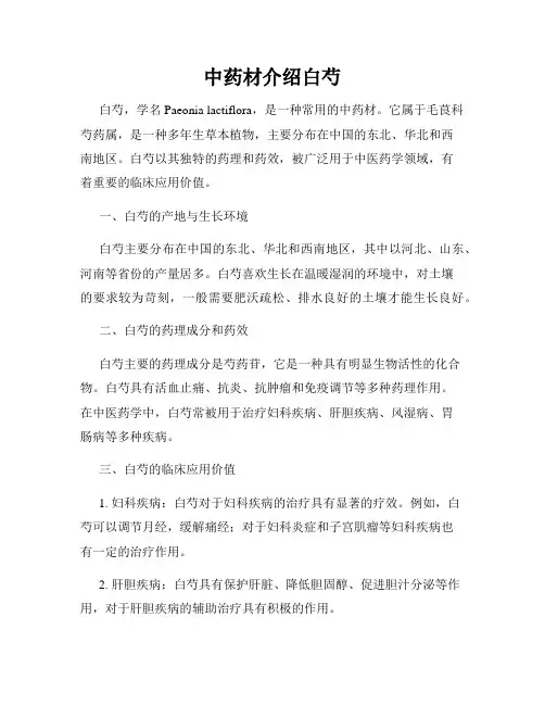 中药材介绍白芍