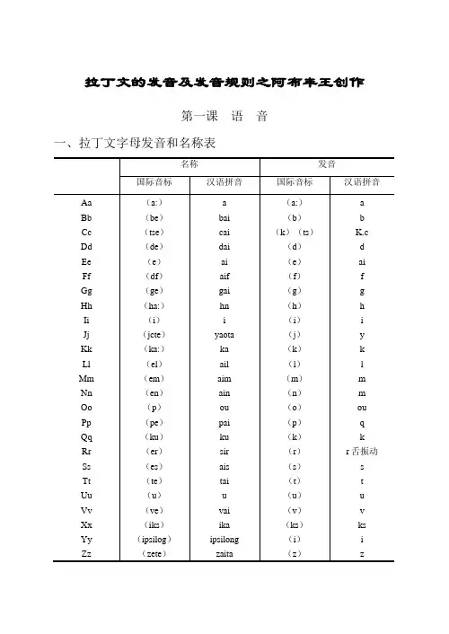 拉丁文的发音及发音规则