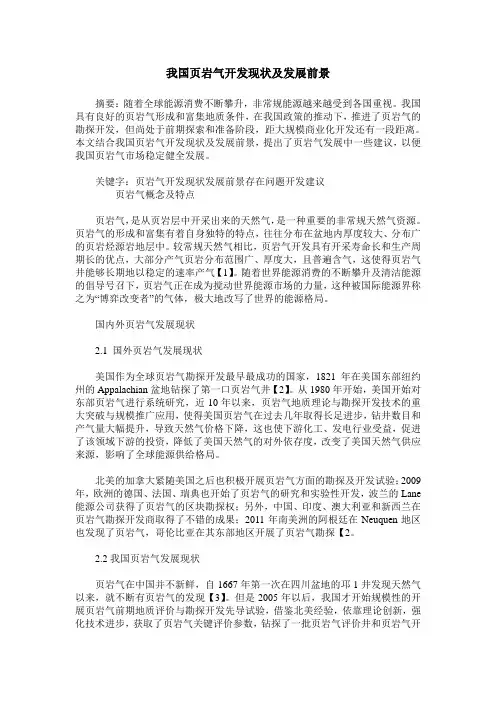 我国页岩气开发现状及发展前景